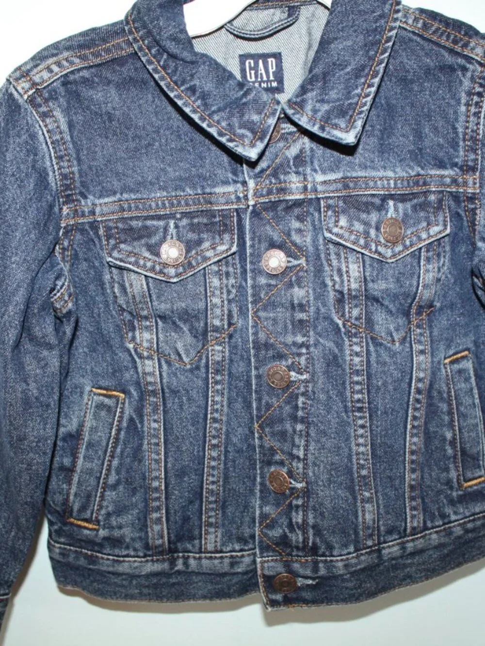 NWT GAP ICON DENIM Size 3 3T Blue Biker Trucker Western Jeans Jacket Unisex